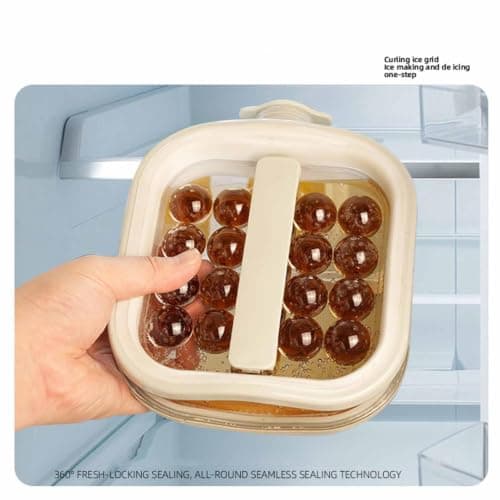 Portable Silicone Ice Ball Maker Kettle, 2-in-1 Silicone Ice Cube Tray Mold with Pull Handles, Ice Bottle for Whiskey, Cocktails, Travel, Camping & Home Bar, Grey — view 3