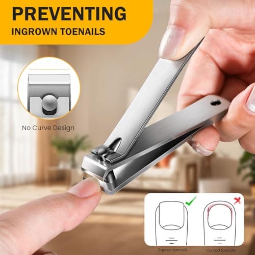 BEZOX Heavy Duty Straight Blade Nail Clippers for Thick Toenails, Professional Stainless Steel Fingernail Toenail Clippers Trimmers - Thick Wide Jaw Toe Nail Clippings — view 2