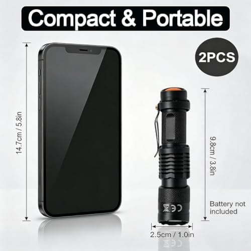 2 Pack LED Red Light Torch, Red Flashlight with Adjustable Focus Portable — view 5