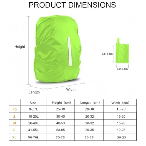 GUKOY Waterproof Rain Cover with Reflective Strap for Backpack, 2 Adjustable Anti Slip Cross Buckle Strap, Rainproof Snowproof Dustproof Anti-Frost Covers (Green, S for 18-25L backpack) — view 5