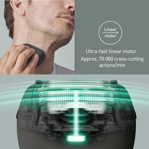 Panasonic ES-PV3B-K811 Series 900s Foil Shaver, Wet & Dry 5-Blade Electric Shaver for Men, Responsive Beard Sensor, USB-C, Carry Case, Matte Black — view 4