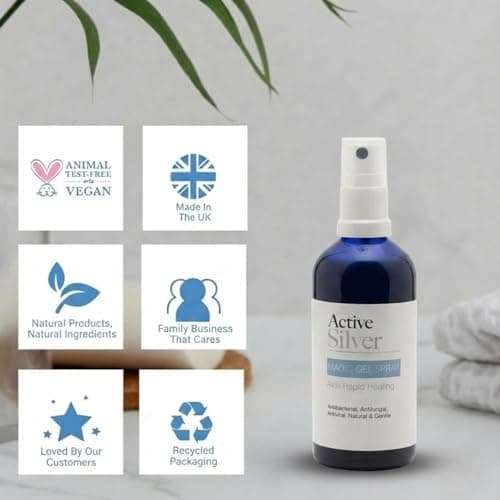 Active Silver Magic Gel Spray 100ml with Colloidal Silver and Aloe Vera, Bottle with Atomiser Spray for Each Application, Produced in the UK, for use in the Home or Ideal for Travel — view 3