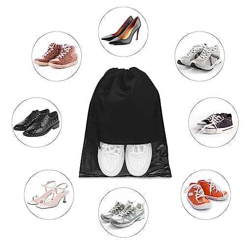 GAOHAN 10 Pcs Travel Shoe Bag,Shoe Bags,Non-Woven Shoes Storage Bags,Black — view 4