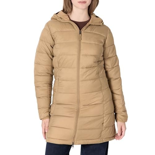 Amazon Essentials Women's Lightweight Water-Resistant Packable Hooded Puffer Jacket (Available in Plus Size), Mushroom Brown, S