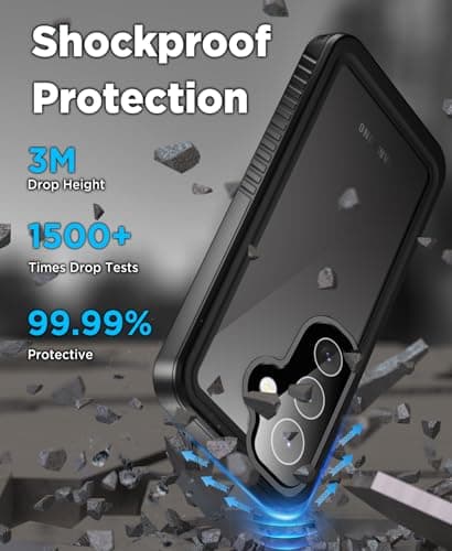 Beeasy for Samsung S25 Case Waterproof Shockproof Dustproof 360 Degree Full Body Heavy Duty Cover Built in Screen Protector, Galaxy S25 Protective Phone Case 6.2 inch Black — view 4