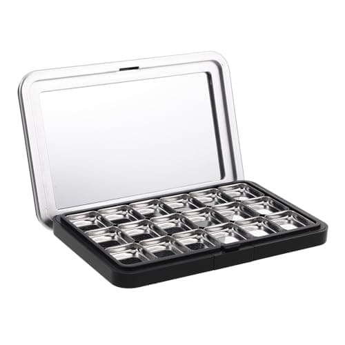 DIY Eyeshadow Storage Box 18 Grids Magnetic Plastic Iron Black