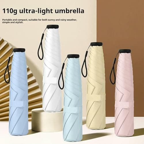 XYNM umbrellas for rain 110g Super Light Japanese Carbon Fiber Mini Folding Umbrella Compact Portable Travel Pencil-style Sun And Rain-coral Powder-6k — view 4