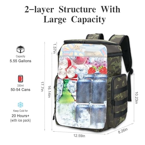 Tactical Cooler Backpack for Men 30L Soft Cooler Bag for Family Camping — view 2