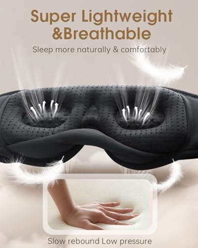 MUSICOZY Sleep Mask Headphones 100% Blackout 3D Sleep Headphones — view 2