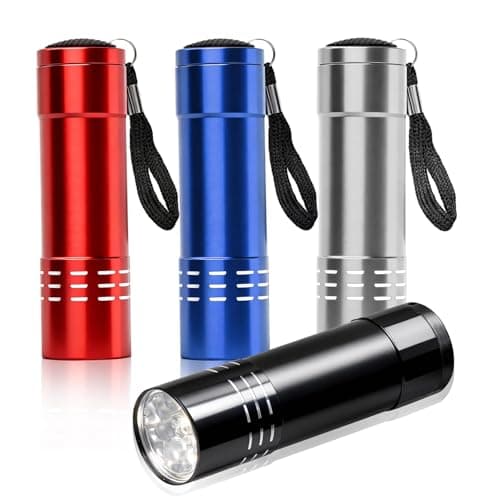 4 Pack Mini Torch Set Super Bright Small Torches with 9 LED and Lanyard