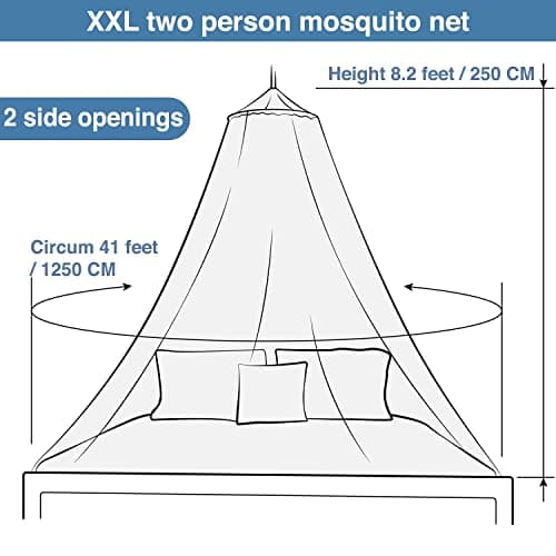 White Mosquito Net for Queen & King-Size Beds – 2-Opening Bed Canopy — view 4