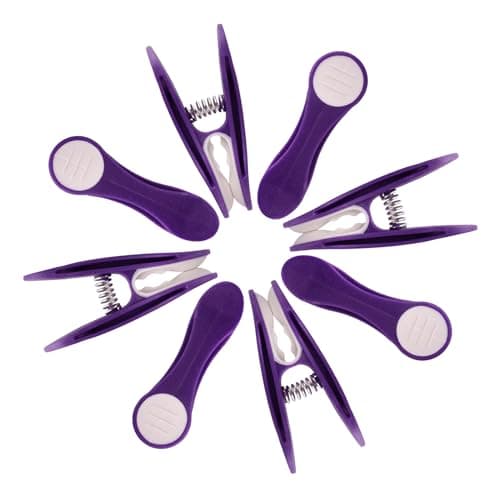 trendfinding 48 Clothes Pegs Laundry Clips with Stainless Steel Compression Springs and Soft Touch Lilac White 1 Canvas Clothes Peg Bag Purple Grey — view 2