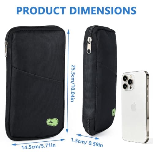FitDA Passport Holder Travel Wallet, Large Capacity Document Holder — view 2
