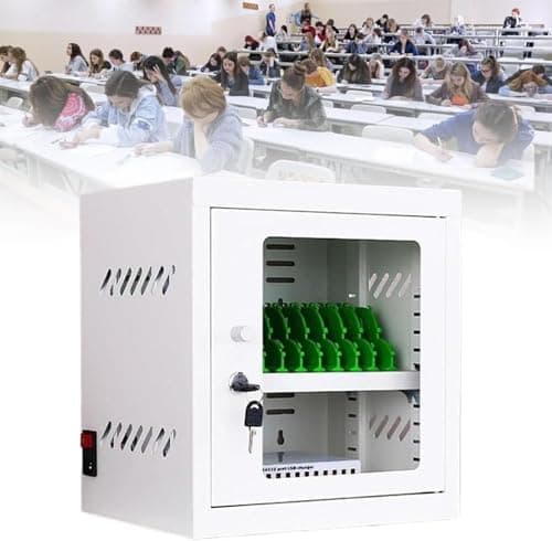Mobile Charging Station with Rotating Wheels Aluminum Alloy Multi-Port Charger Efficient 5V 2A Fast Charging Secure Storage for Cell Phones