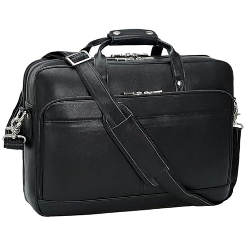 TIDING Men's Full Grain Leather Briefcase for 17 Inch Laptop Waterproof Bag