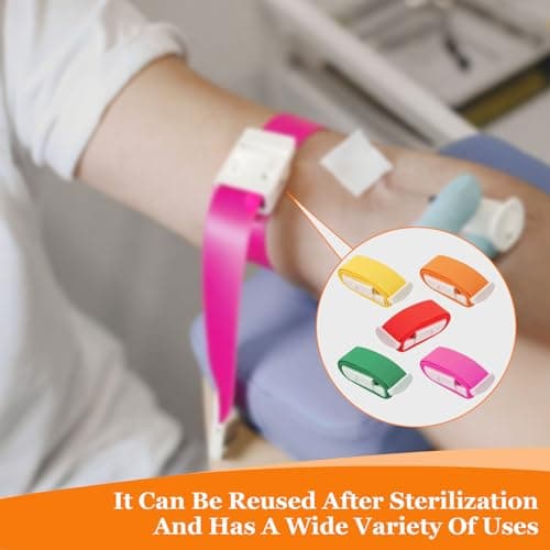 5 PCS Adjustable Tourniquets, Multicolor Reusable Tourniquets with Quick Release Buckle for Nurses First Aid Blood Stop Belt for Home and Outdoor Sports — view 6