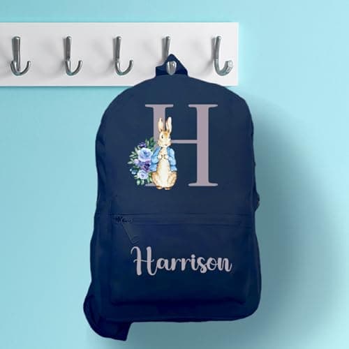 Hoolaroo Personalised Backpack Baby Toddler Rabbit Rucksack Girls Boys 35 x 23 x 12 cm Nursery Baby Gift (Navy) — view 6