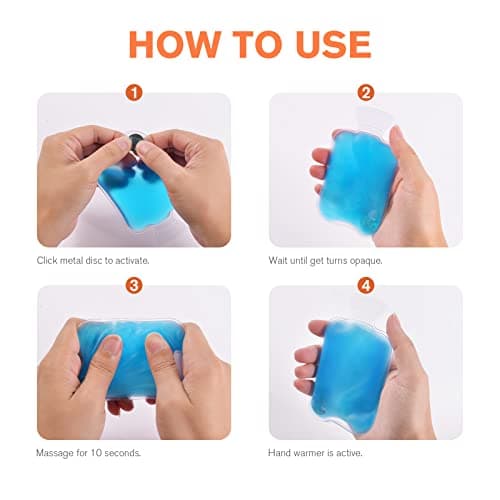 Vicloon Reusable Hand Warmers, 2PCS Instant Hand Warmers, Reusable Gel Click Heat Pads for Cold Hands Heat Pads Pocket Warmers — view 3
