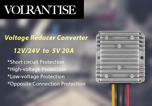 DC 12V/24V to 5V 20A 100W Step Down Voltage Converter, Waterproof Buck Power Regulator for Golf Cart, Club Car, LED - DC 12V/24V to 5V 20A Converters — view 2