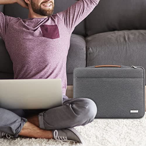 TECOOL 16 Inch Laptop Case Bag Waterproof Laptop Sleeve 16 Inch,Dark Grey — view 3