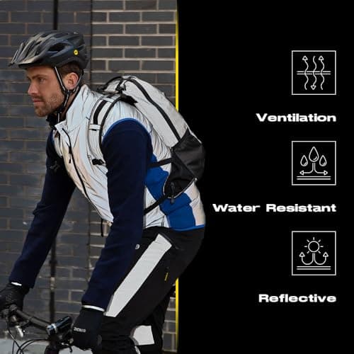 Proviz REFLECT360 Fully Reflective 20L Backpack - Silver Hi Vis Rucksack for Cycling, Running, Hiking, Large Capacity, Water Resistant, Waist Straps, Breathable Back Panel, Reflective Bag — view 3