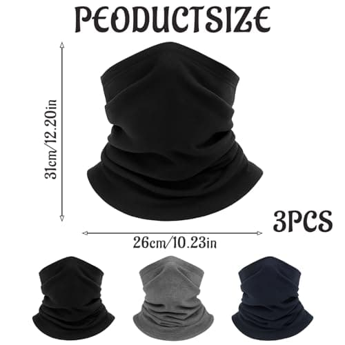 PSFXBM 3 Pack Snoods for Men Women, Winter Neck Gaiter Scarf, Neck Warmer Men, Cold Weather Accessories for Winter Outdoor Sports Skiing Cycling Running — view 2