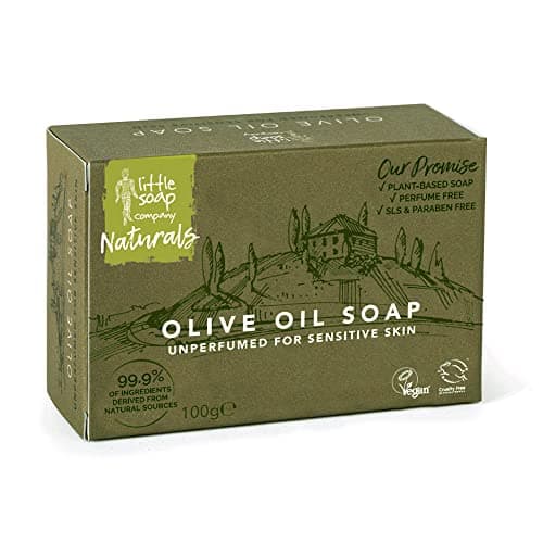 Little Soap Company Olive Oil Soap Bar, 100g | Unperfumed, Natural, Vegan, Cruelty-Free & Eco Friendly | Body, Face & Hand Soap Bar for Sensitive Skin | Nourishing Olive Oil, No SLS & Parabens