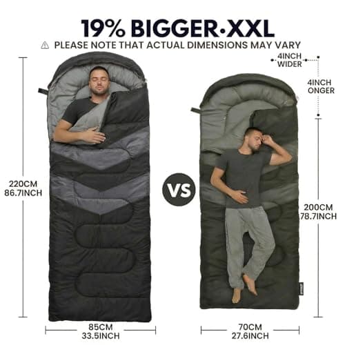 OFFASST Winter Sleeping Bag -15 °C to 0 °C, Winter Sleeping Bag Outdoor for Adults and Children - Ultra Light Camping Sleeping Bags with Compression Bag, Lightweight and Warm as a Blanket Sleeping Bag — view 3