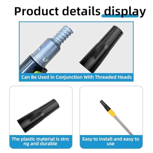 4PCS Universal Threaded to Push Fit Adapter for Paint Roller Extension Poles - Durable Plastic Conversion Kit for Seamless Tool Compatibility — view 3