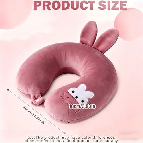 YgonziRuvc Kids Travel Pillow, Kids Neck Pillows for Travel, Comfortable Travel U Shape Pillow, Ideal for Airplane, Car, Train, Camping, Home, and Office Use, 30 cm — view 2