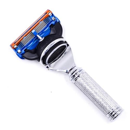 Parker Safety Razor, 5 Blade Travel Razor with Luxurious Saddle Leather Case - Compatible with Gillette's Fusion Razor Cartridges — view 4