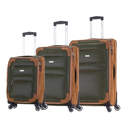 Skylark 20" Cabin Carry on Lightweight Faux Suede 4 Wheeled Spinner Luggage Trolley Suitcase Travel Bag with 3-Digit Combination Lock Hand Luggage Flight Bag for EasyJet Ryanair and Others 55x35x21 — view 2
