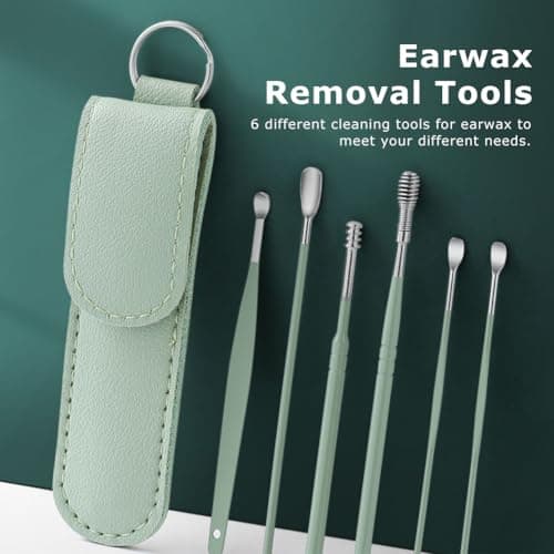 Ear Wax Removal Kit, 6 Pcs Stainless Steel Ear Cleaner Set, Portable Cleaning Tools for Home Travel Use — view 4