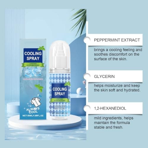 Cooling Spray for Hot Weather, Instant Cooling Spray & Mist Spray, 100ml Portable, Travel Size Body Mist, Long Lasting Heat Relief for Summer Outdoor Sports (3pcs) — view 2