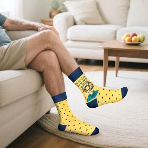 Cool Grandpa Socks for Men Grandad - Funny Novelty Happy Fathers Day Birthday Gifts for Mens Gramps Grandfather - Fun Silly Funky Personalised Valentines Christmas Socks Gift Ideas Stocking Fillers — view 2