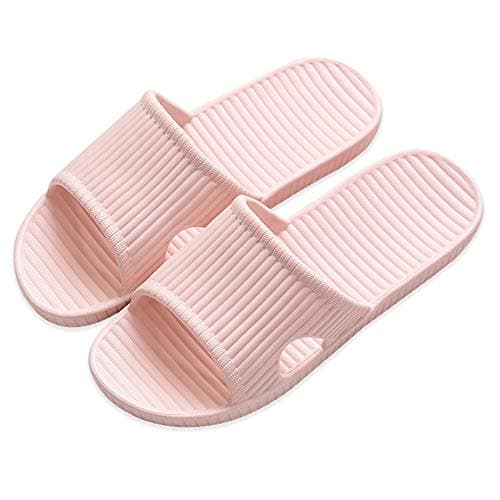 JIJIe Shower slipper, Slippers for Women bathroom or indoor use, anti-slip (Pink UK6/7, EU40/41)