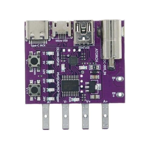 Hoppipola 140W PD 3.1 Tester Adapter Fast Charge Protocol Trigger Board Voltage Converter for Power Supply Verification Purple — view 5