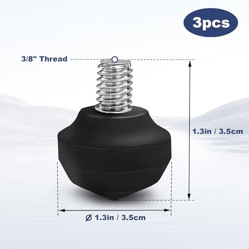 Manbily 3 PCS Rubber Foot Pads for Tripod & Monopod, 3/8 inch Screw Universal Size Replacement Non-Slip Camera Tripod Leg Feet, Accessory Mount Adapter (3.5cm* 3.5cm) — view 5