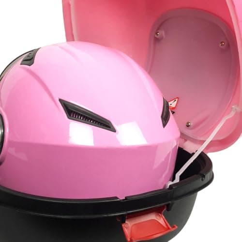 CLISPEED Motorcycle Tail Box with Backrest for Women with Secure Storage and Reinforced Pp Material, Pink Travel Top Case Rear Trunk Luggage Carrier for Motorbike — view 5