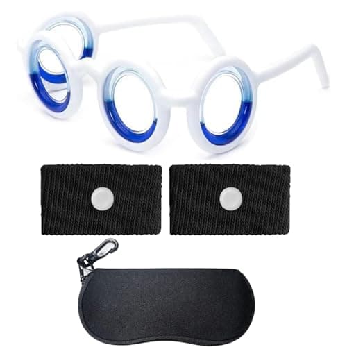 Srvauyea Motion Sickness Glasses,Anti Nausea Vertigo Glasses with Pouch,Travel Sickness Glasses Sickness Bands Nausea Relief Car Sickness Airsick Sickness Seasickness for Adults.