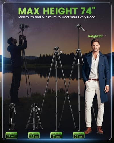 CAMBOFOTO Camera Tripod,Lightweight Aluminum Tripod Stand for Camera/Phone — view 6