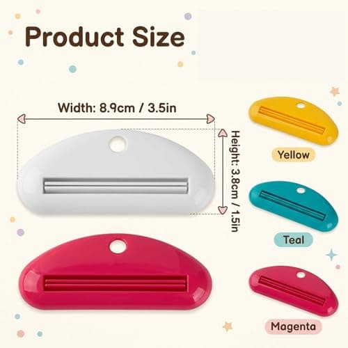 ZZHLYQ 4 PCS Toothpaste Squeezer, Travel Toothpaste Refill Adapter, Refillable Toothpaste Tube, Toothpaste Refill Adapter, Set of Four Manual Press Devices in Blue, White, Red, Pink — view 2