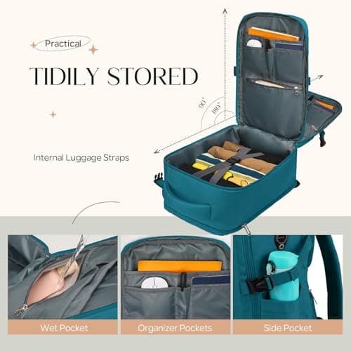 ZHXX for Ryanair Cabin Bag 40x30x20, Hand Luggage Bag, Carry-On, Underseat Cabin Bag, Fits 14-Inch Laptop with Anti-Theft Pocket — view 5
