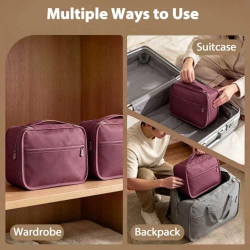 Mini Packing Cubes 6 PCS, 23x18x12CM Same Size Suitcase Organiser Bags, Packing Cubes for Suitcases Mini Set Only (Weinrot, 6 x Mini) — view 3
