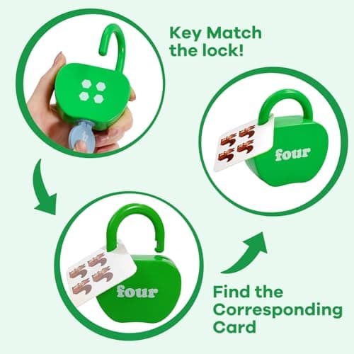 YYDeek 5 Set Locks and Key Toys for 2 3 4 Year Old Boy and Girls, Number Counting Blocks Travel Toys for Toddlers on Plane, Montessori Cuase and Effect Preschool Learning Activities — view 2