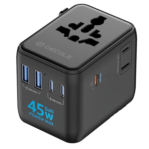 decqle “Pro” Universal Travel Adapter for International Travel -EU UK US AU