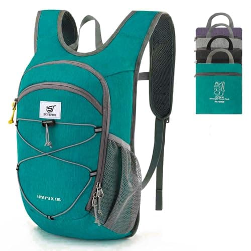 SKYSPER 15L Hiking Backpack Lightweight Foldable Daypack with Chest Strap Small Travel Rucksack for Women Men Packable Folding Bagpack for Travelling