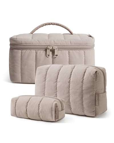 BAGSMART Travel Women's Makeup Bag, 3Pcs Cosmetics & Toiletries Organiser