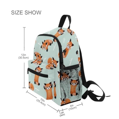 Mnsruu Kids Toddler Backpack Cute Red Panda Bamboo Preschool Kindergarten Bookbag Nursery Travel Bag for Boys Girls Daycare — view 2