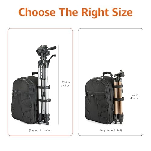 Amazon Basics 152cm/60inch Camera Tripod, Lightweight, with Bag, Adjustable Height, for DSLR Cameras, Black — view 6